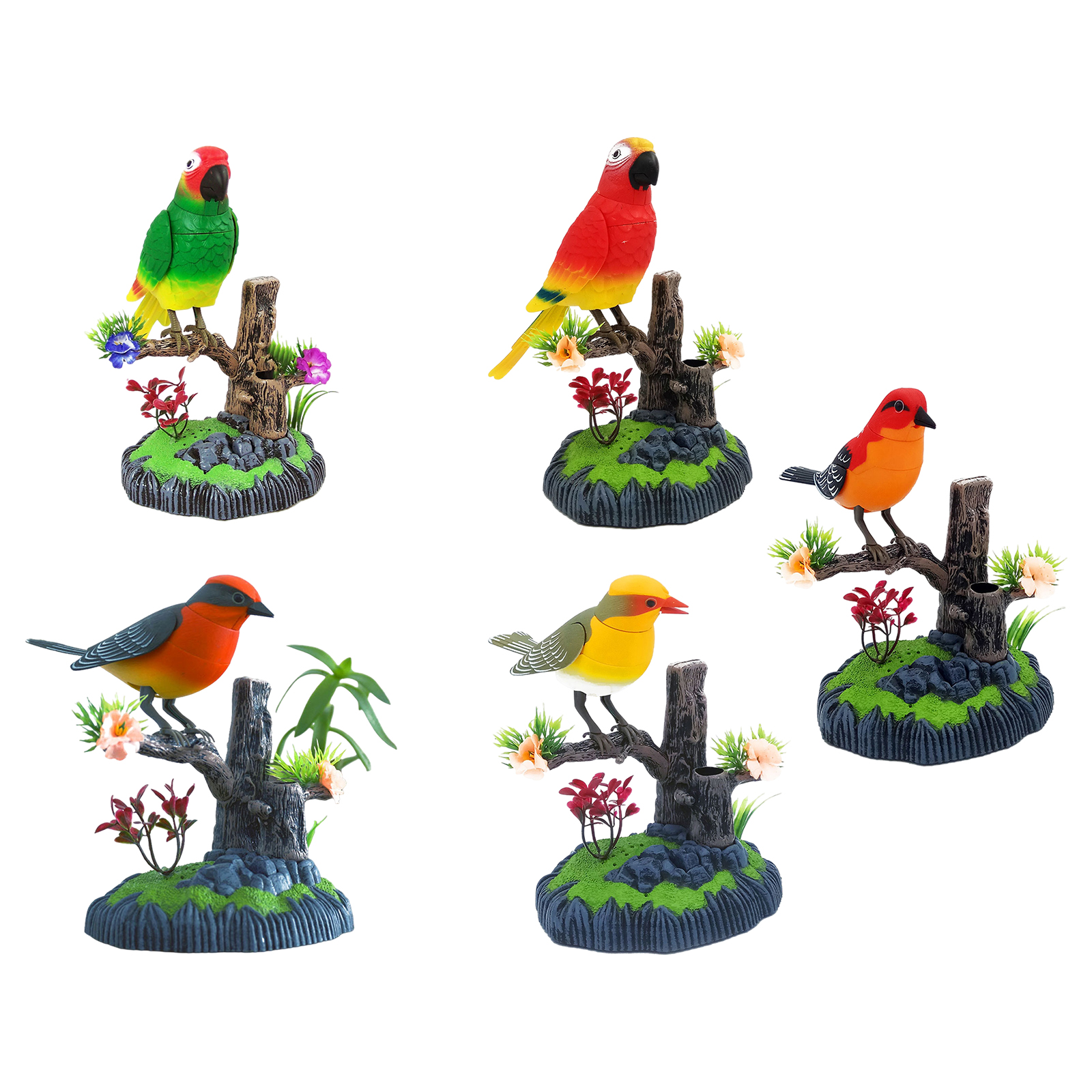 Singing Chirping Birds Toys Battery Operated Electronic Animal Pets Office Room Ornament Accessories Kids Birthday Gifts