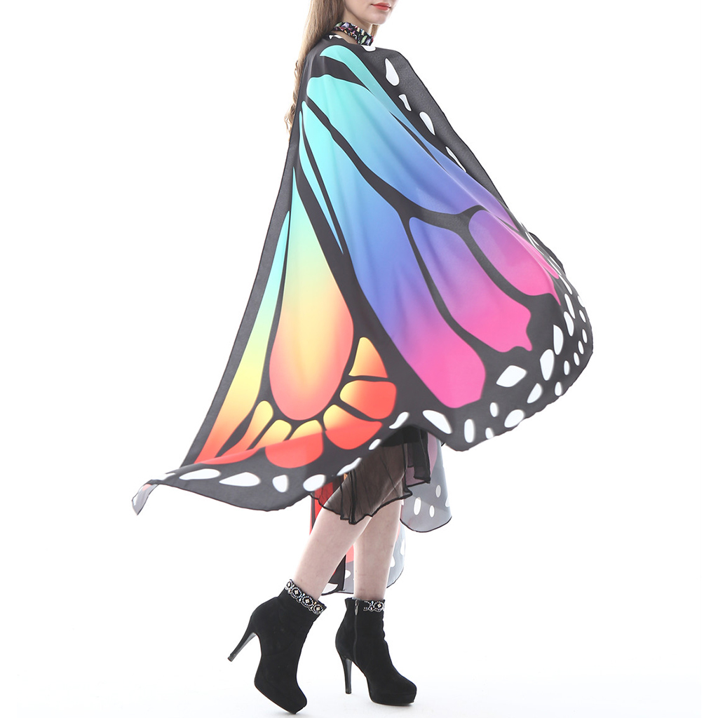 Women Soft Butterfly   Shawl Fairy Ladies Costume Accessories for Christmas
