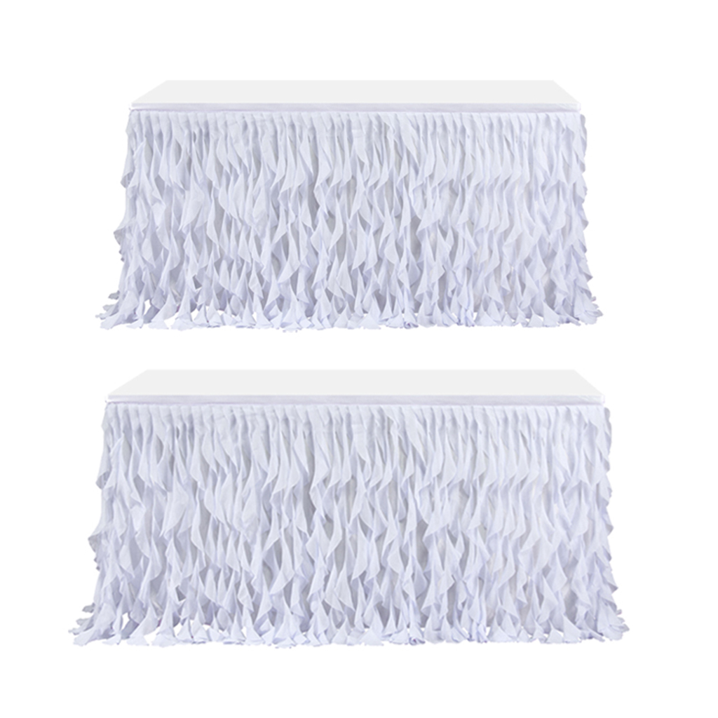 Handmade White Tutu Table Skirt Tableware Cover for Wedding Baby Shower Birthday Party Decor Home Kitchen Ornament