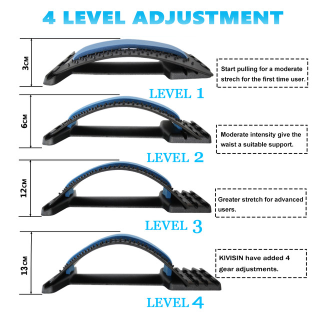 4 Level Magnetic Therapy Back Stretcher Massager Lumbar Spine Support Deck  Pain Relief Chiropractic Lumbar Relief Back Cracker - AliExpress