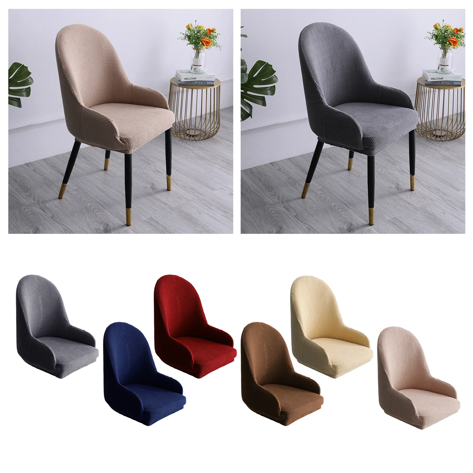 Polyester Stretch Wingback Dining Chair Cover Protector Covers for Party Conferences Celebrations Bars Cafes Decor