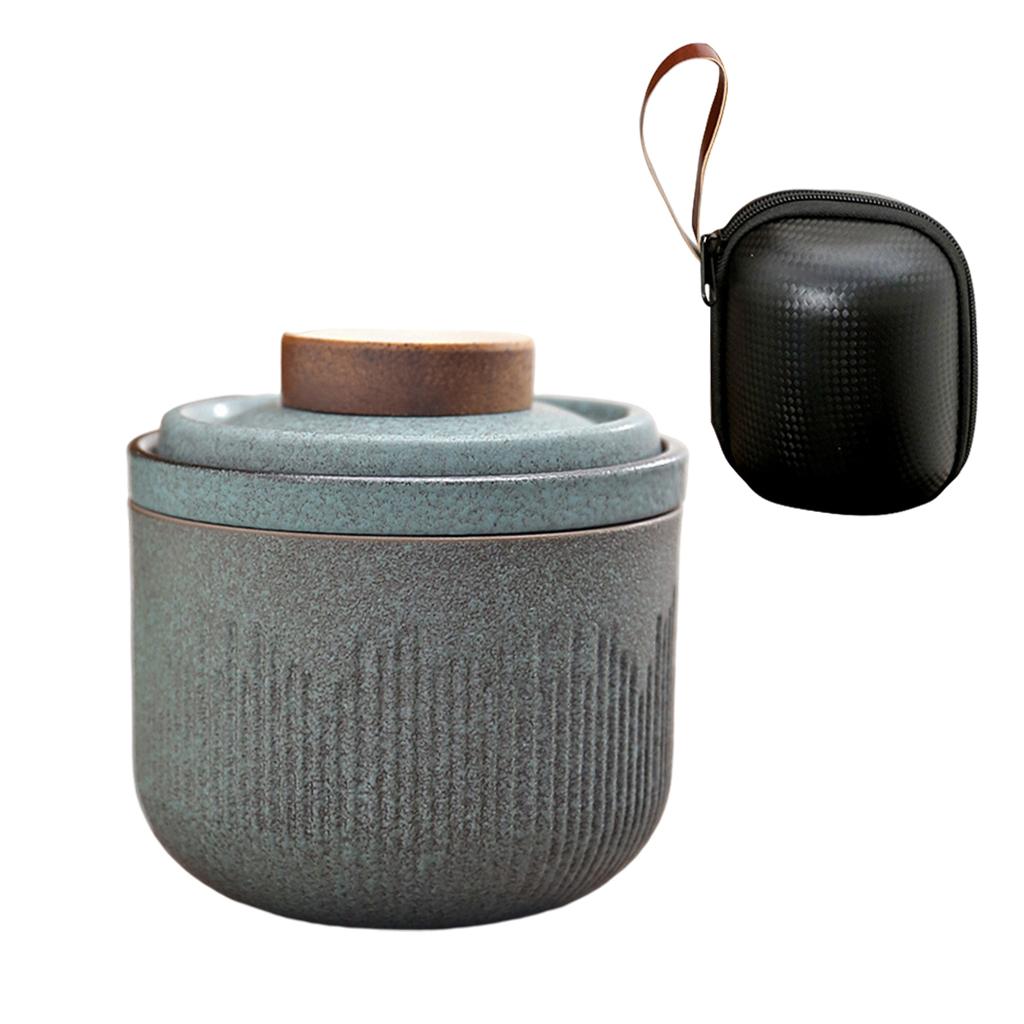 Portable Travel Ceramic Tea Pot Set Ceramic Gongfu Porcelain Tea Infuser Tea Set Travel Tea Set for Office Travel Picnic Adults