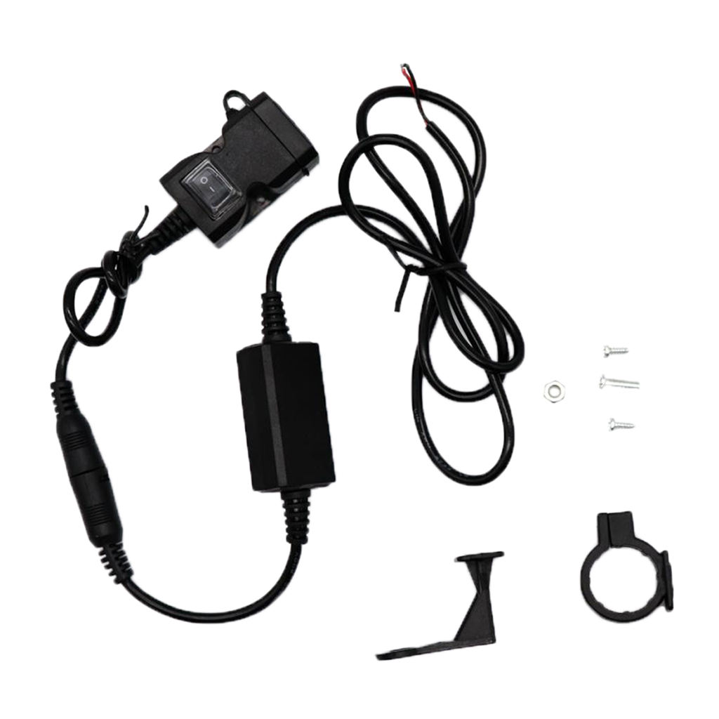 Motorcycle Handlebar 5V 3.1A Dual USB Phone Charger Socket Switch Waterproof