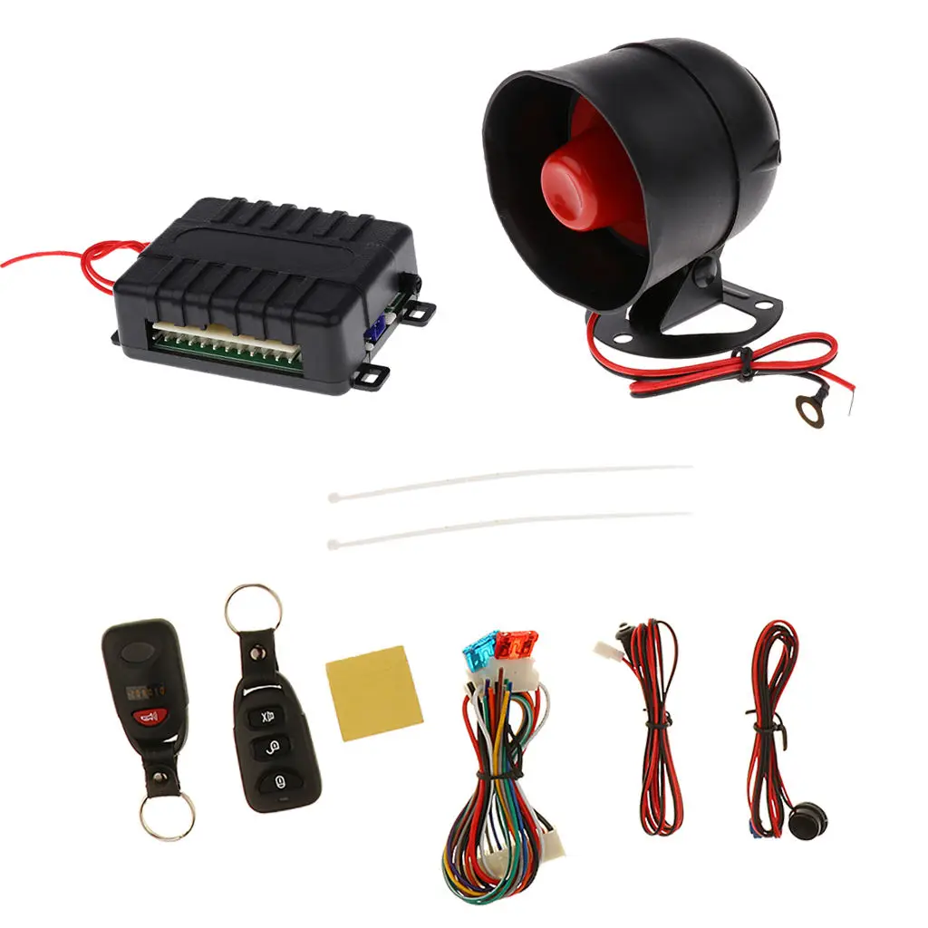 Vehicle Alarm Keyless Entry Security System with 3 Button Remote Control