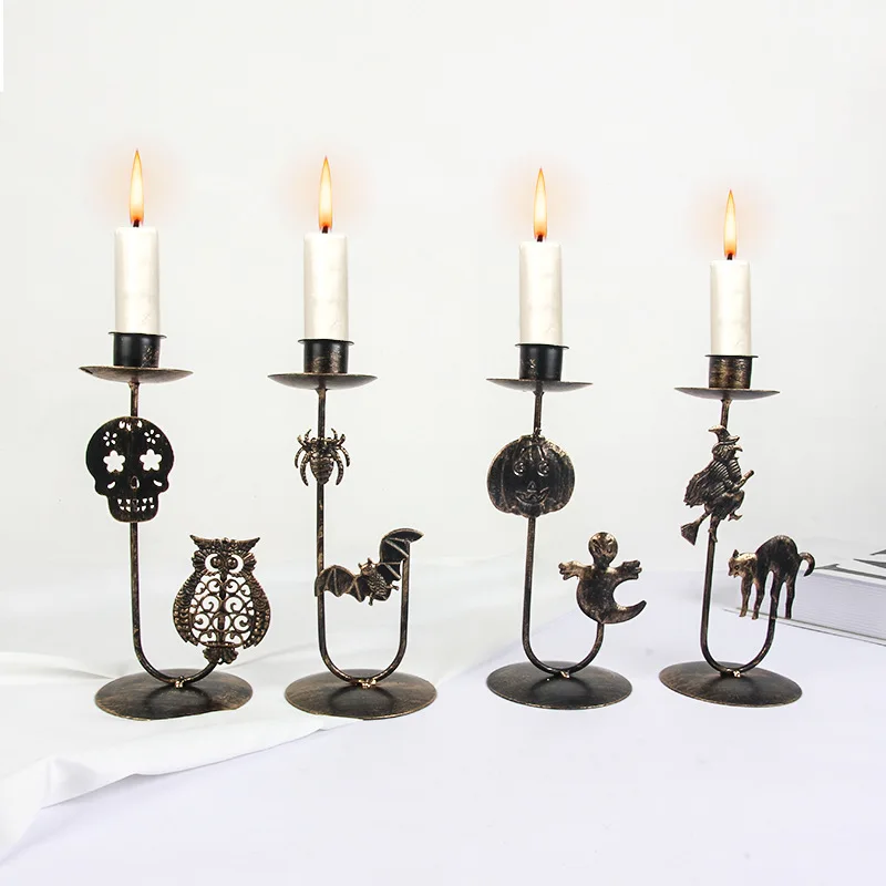 ZXC Home Candlestick Retro Five-Head Alloy Three-Head Candlestick Family Bedroom Living Room Creative Table Decoration Candlestick 