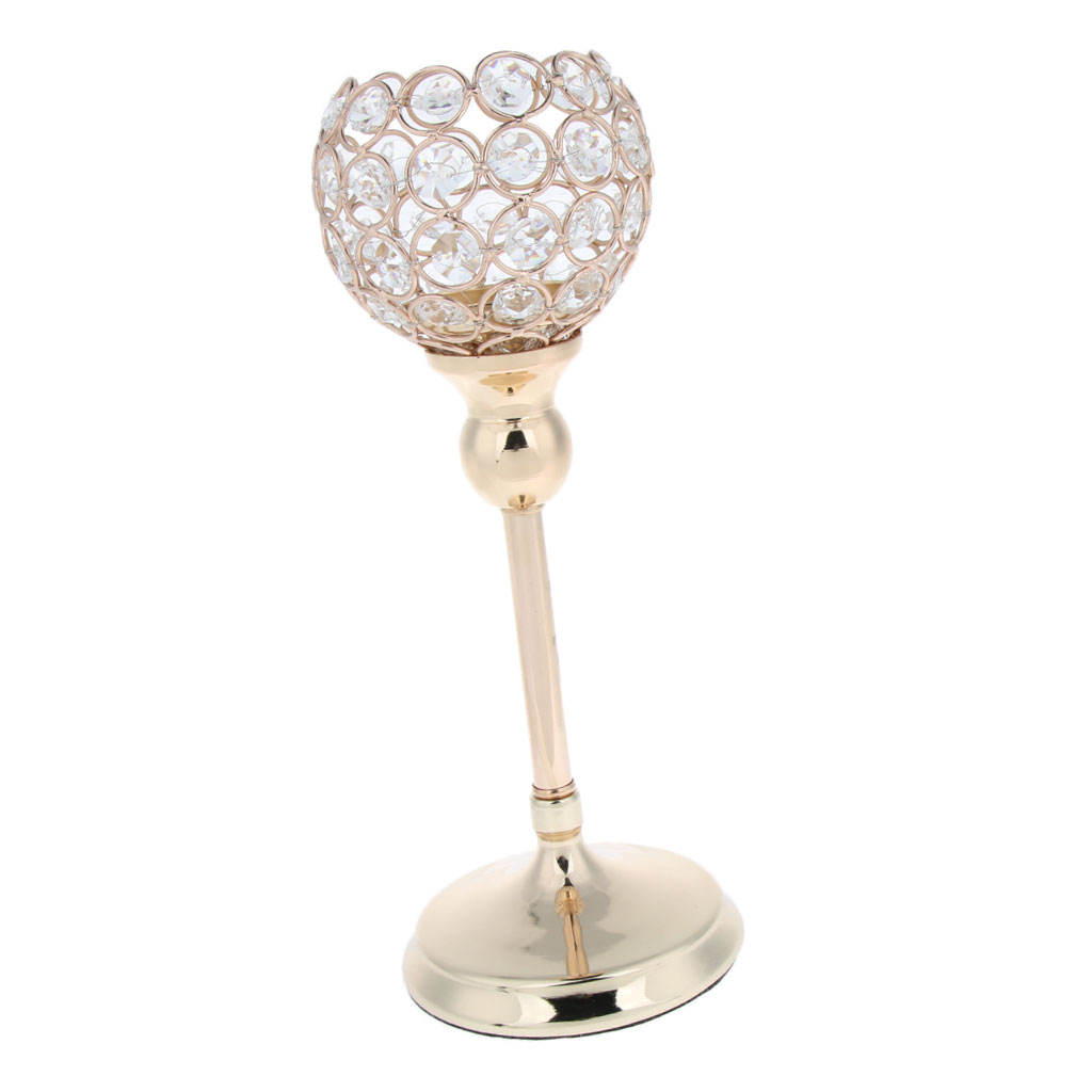 Crystal Globe Candelabra Wedding Pillar Centerpiece Votive Candle Holder Gold / Silver Color Chandelier
