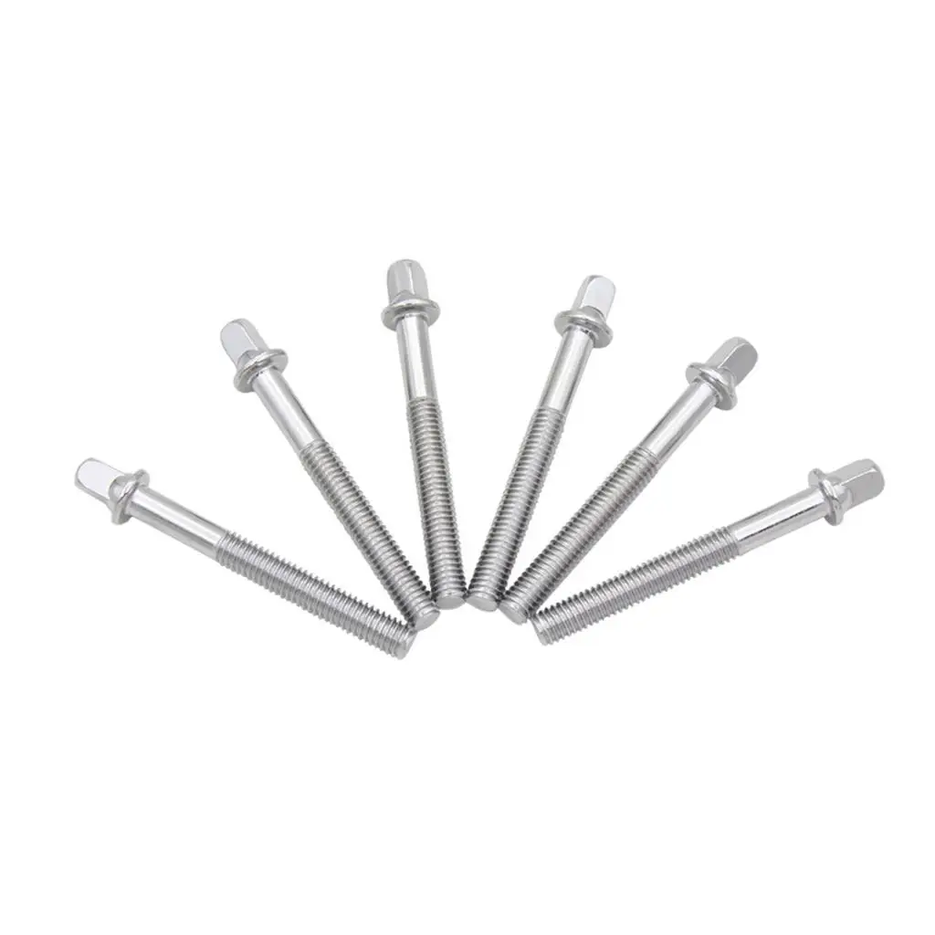 6 Pieces Drum Bolts Drum Tension Rods Short Screws Set for Drum Players