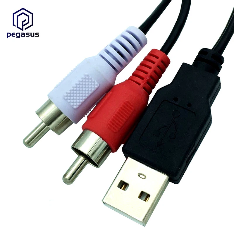 Mål den første Afdæk 1.5m USB 2.0 A Male to 2RCA Phono AV Cable Lead PC TV AUX Audio Video  Adapter|Data Cables| - AliExpress