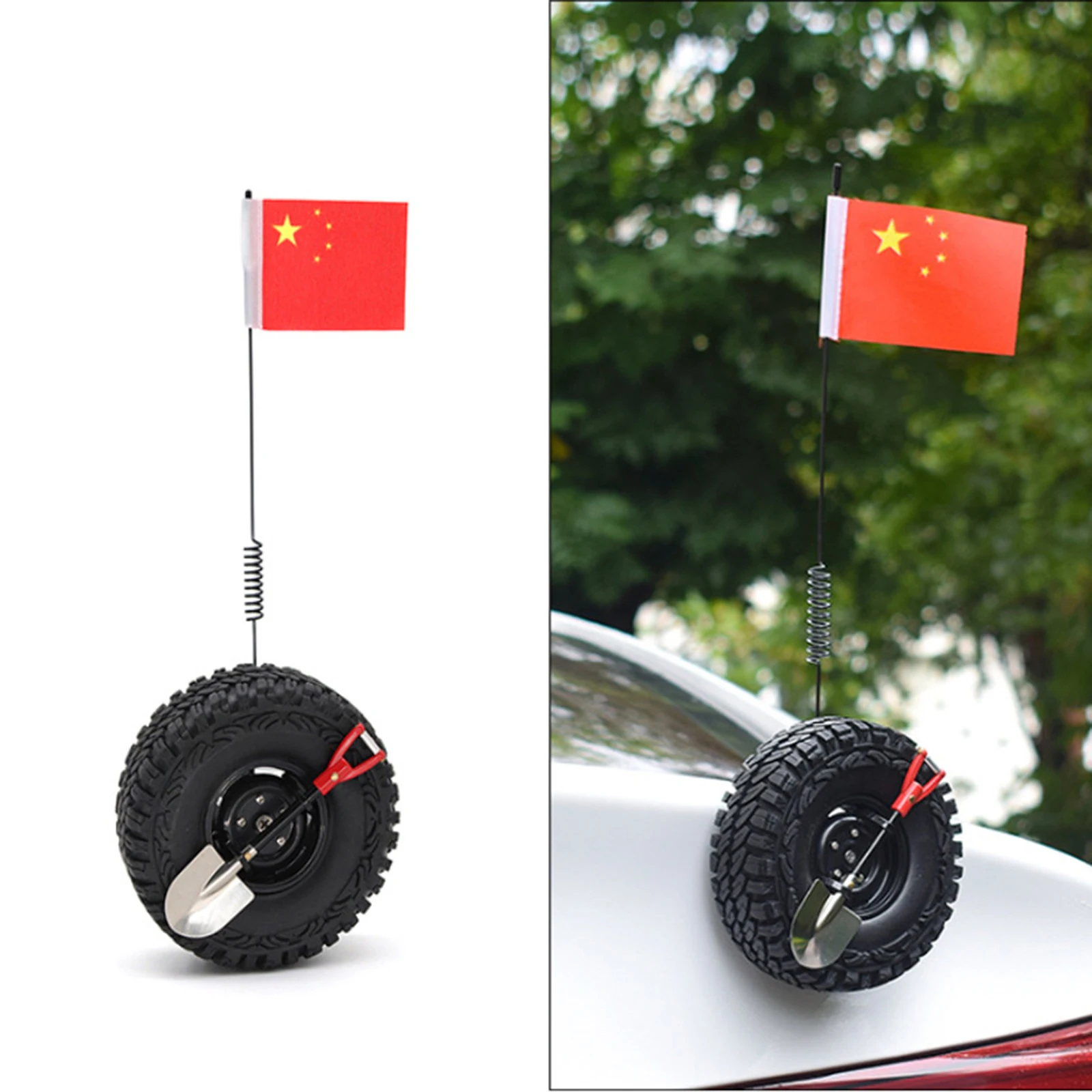 Spare Tire Shovel Decoration Set for 1:10 1:8 RC Car /Auto Car RC Car Parts