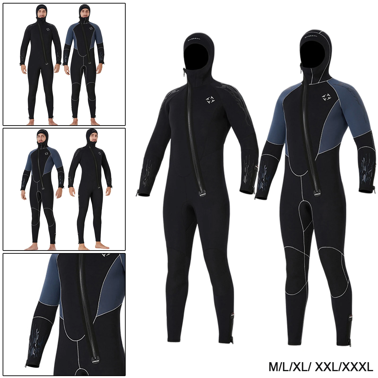 5mm Diving Wetsuit Stretchy Surfing Anti-abrasion Long Sleeve Swimsuit 