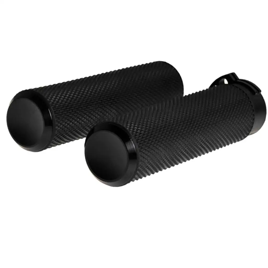 1 Pair 1 inch 25mm Motorcycle Black Handle Bar Hand Grips for Harley XL883 1200 X48   Glide