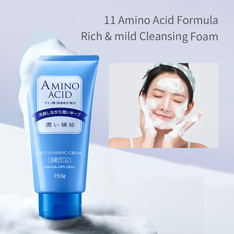 Best of HANAJIRUSHI Amino Acid Foam Cleanser Hyaluronic Acid Face Wash For Dry Skin Oil Skin Combination Skin Limpiador Facial 150ml Reviews & Tips