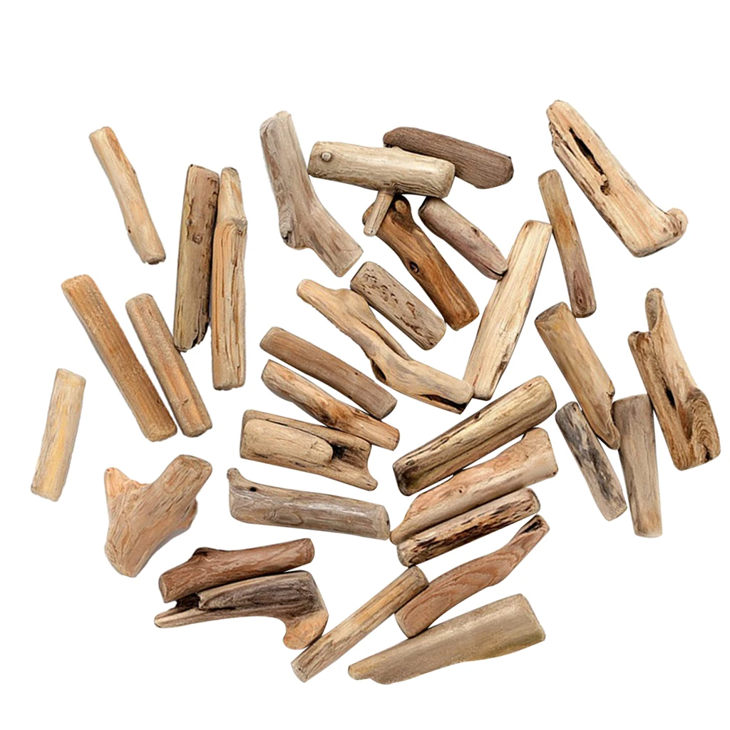 50Pcs/Pack Natural Driftwood Modelling Wooden Stick Slices Plaque Home Decor