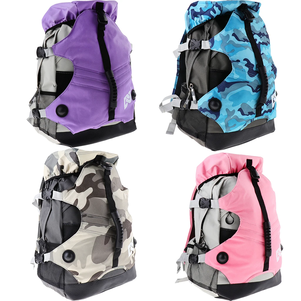 Professional Roller Skates Backpack Inline Skates Skating Shoes Boots Carry Bag Durable Multi-pocket Sports Rucksack Unisex 