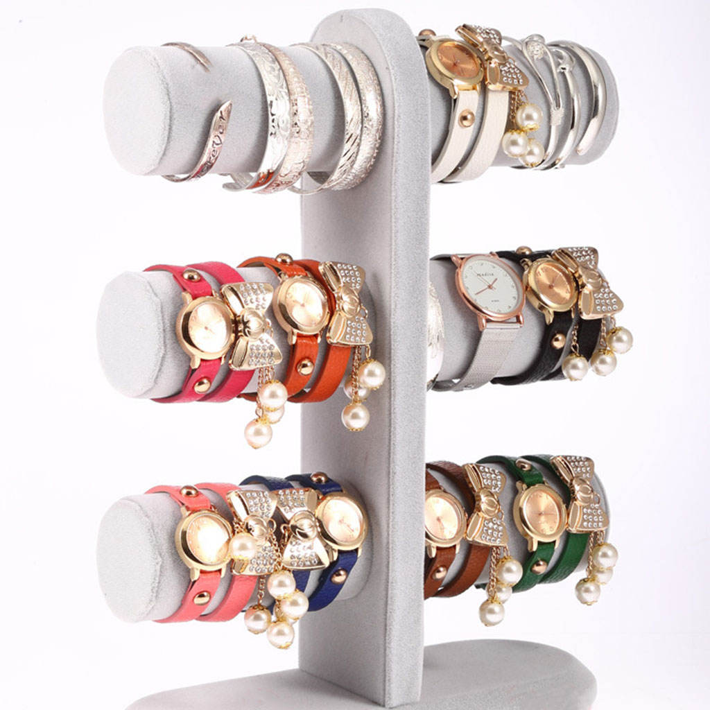 Three Layers Display Stand Storage Rack Bracelet Clock Display for