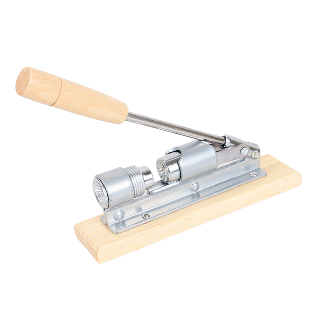 Heavy Duty Stainless Steel Pecan Nutcracker Tool , Wood Handle Base