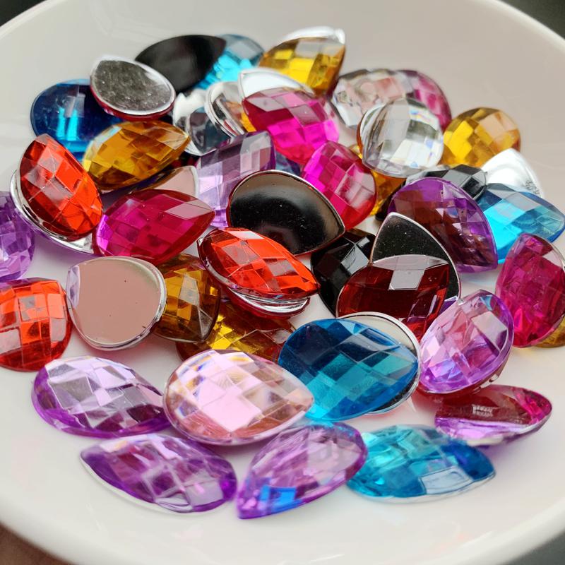 Schöne acryl Strass Hochzeit Dekoration flache rückseite DIY schmuck machen zubehör nagel strass verschiedene größen – Detail 3
