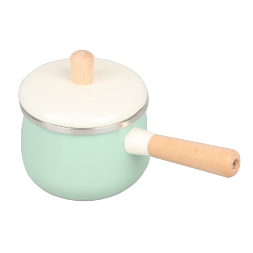 Enamel Milk Pot Milk Pan Saucepan Warmer with Lid Kitchen Stockpot Soup Noodle Baby Food Sauce Porridge Cooking Pan Pots