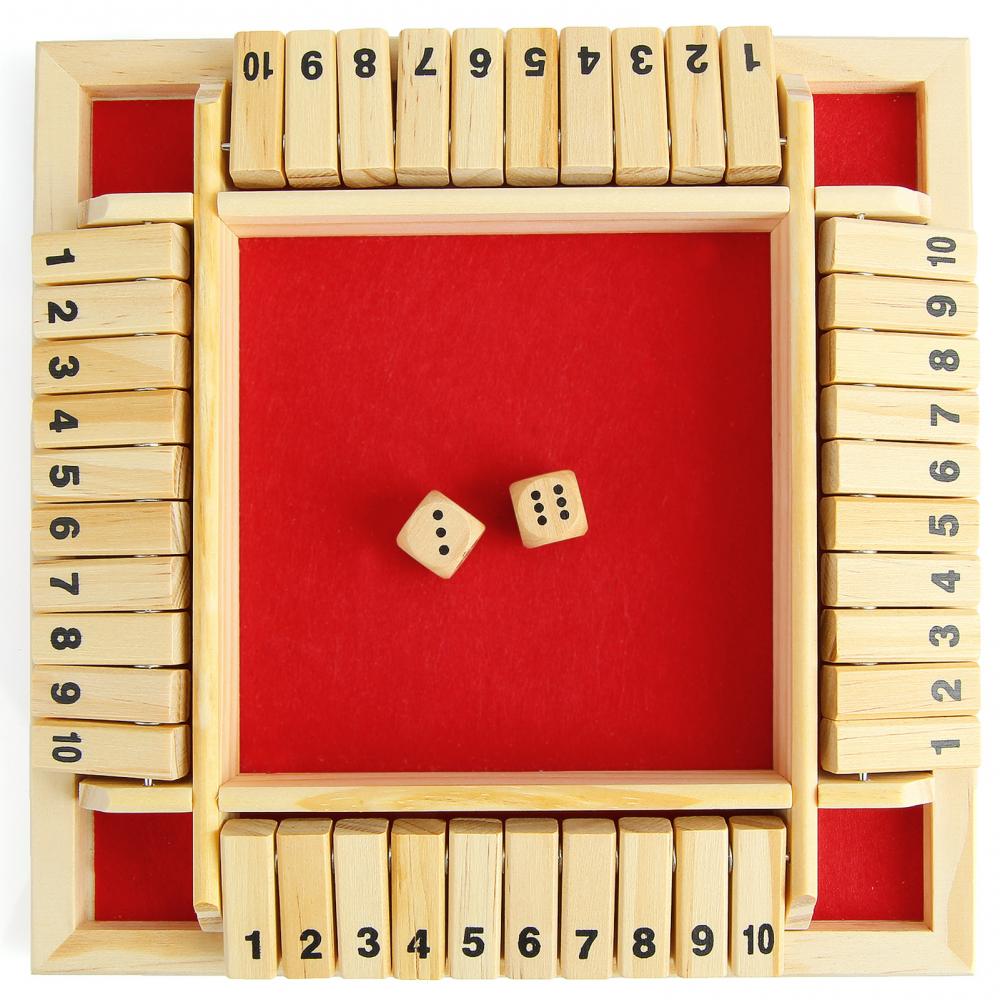 Игра в кости Shut The Box, Классическая 4-сторонняя деревянная доска,  Рождественская игрушка для детей и взрослых, Обучающие цифры, стратегии  риска с играми | AliExpress