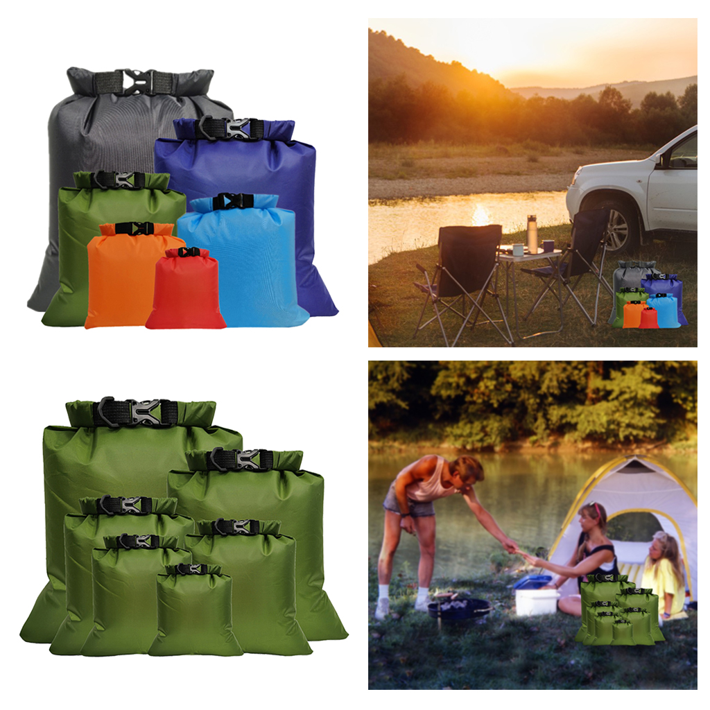 6Pieces Waterproof Water Resistant Dry Bag Sack Storage Pack Pouch Swimming Outdoor Kayaking Canoeing River Trekking Boating