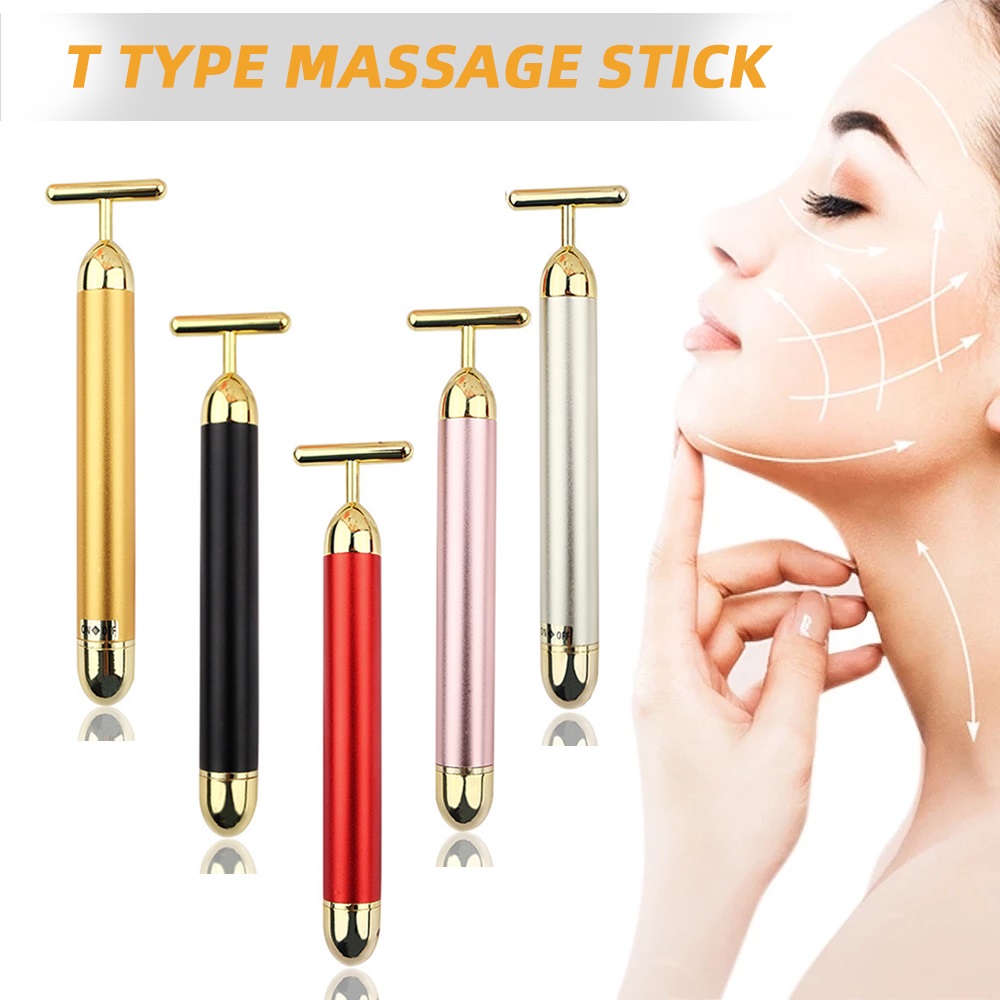 Best of 24k Gold Vibration Facial Slimming Face Beauty Bar Pulse Firming Facial Roller Massager Lift Skin Tightening Wrinkle Stick Reviews & Tips