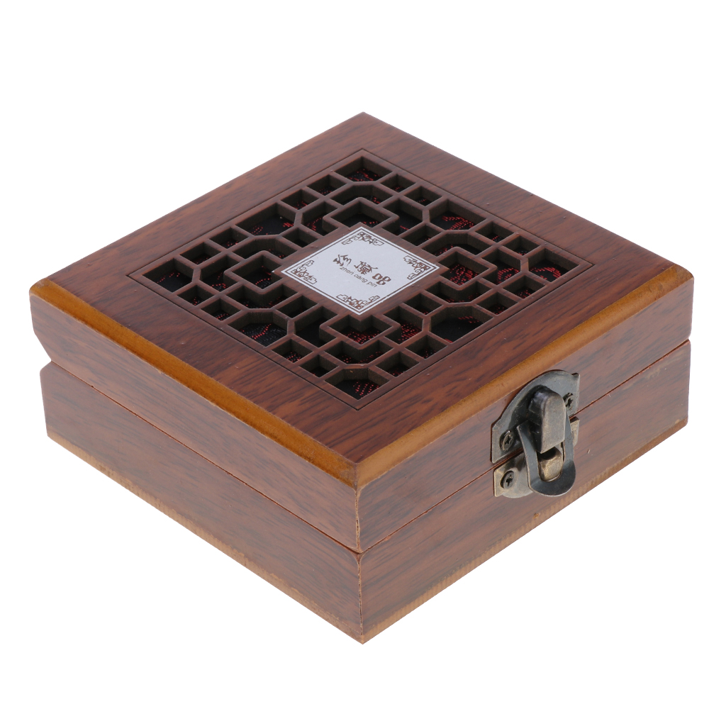 Wooden Jewelry Box Necklace Small Trinket Storage Organizer Case W/LOCK Gift
