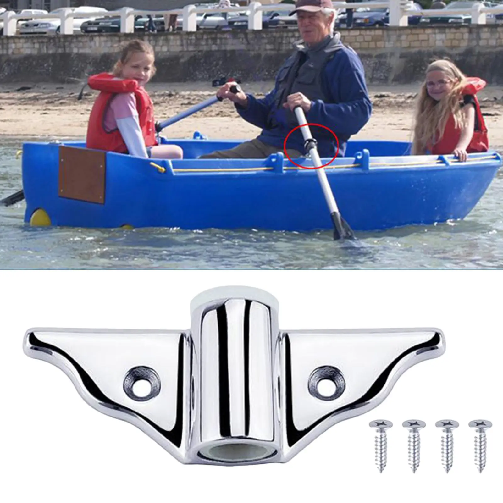 B Blesiya Silver Boat Oarlock Socket Rowlock Side Mount Stainless Steel Universal for Sailing Boating