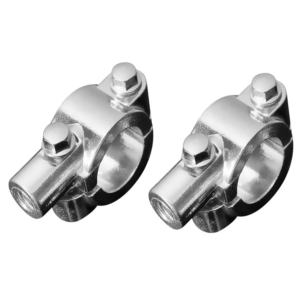 2pcs Motorcycle Bike 7/8inch(22mm) Handlebar Mirror Holder Clamp Mounting Bracket Chrome 8mm
