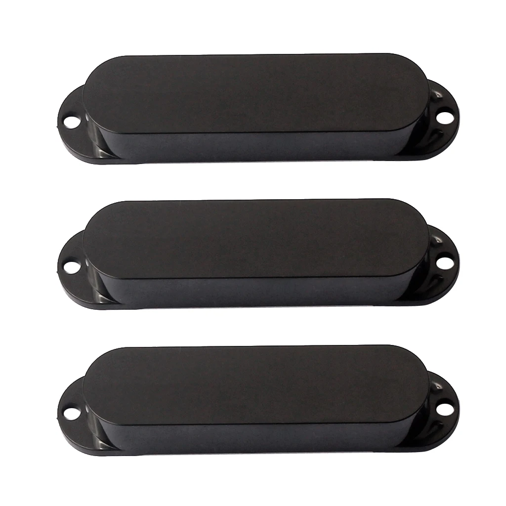 3 Pieces Sealed Closed Single Coil Pickup Cover Black For Electric Guitar Accessories