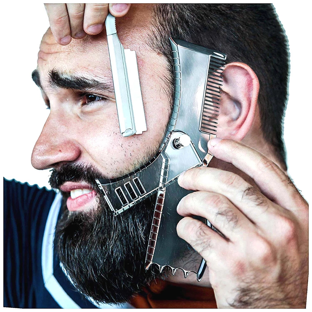 Best of 5 In 1 Men Beard Modeling Ruler Shaping Styling Template Comb Rotatable Men'S Beauty Tool For Hair Trimming Moustache Barber Reviews & Tips