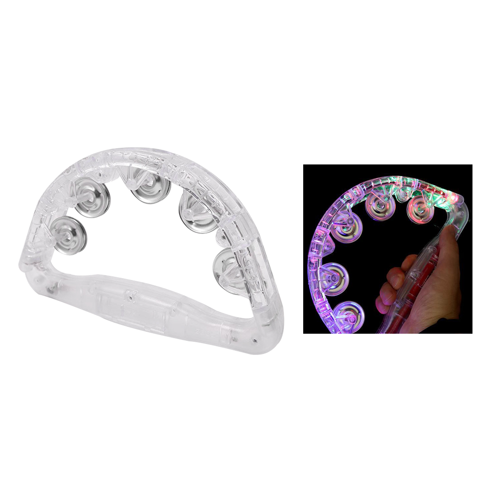 Flashing Tambourines for Kids, LED Noisemakers for Sporting Events Wedding