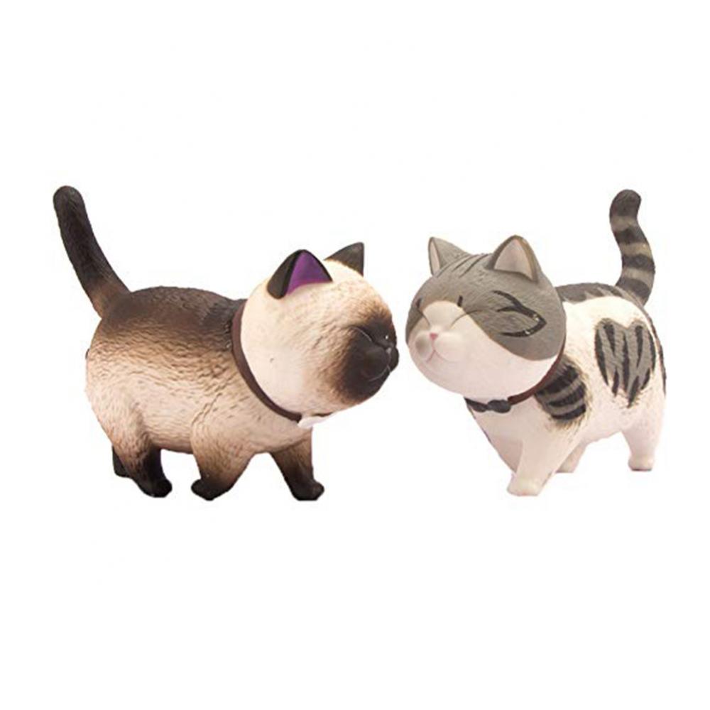 PVC Cartoon Cat Pet Tie Mini Figuras