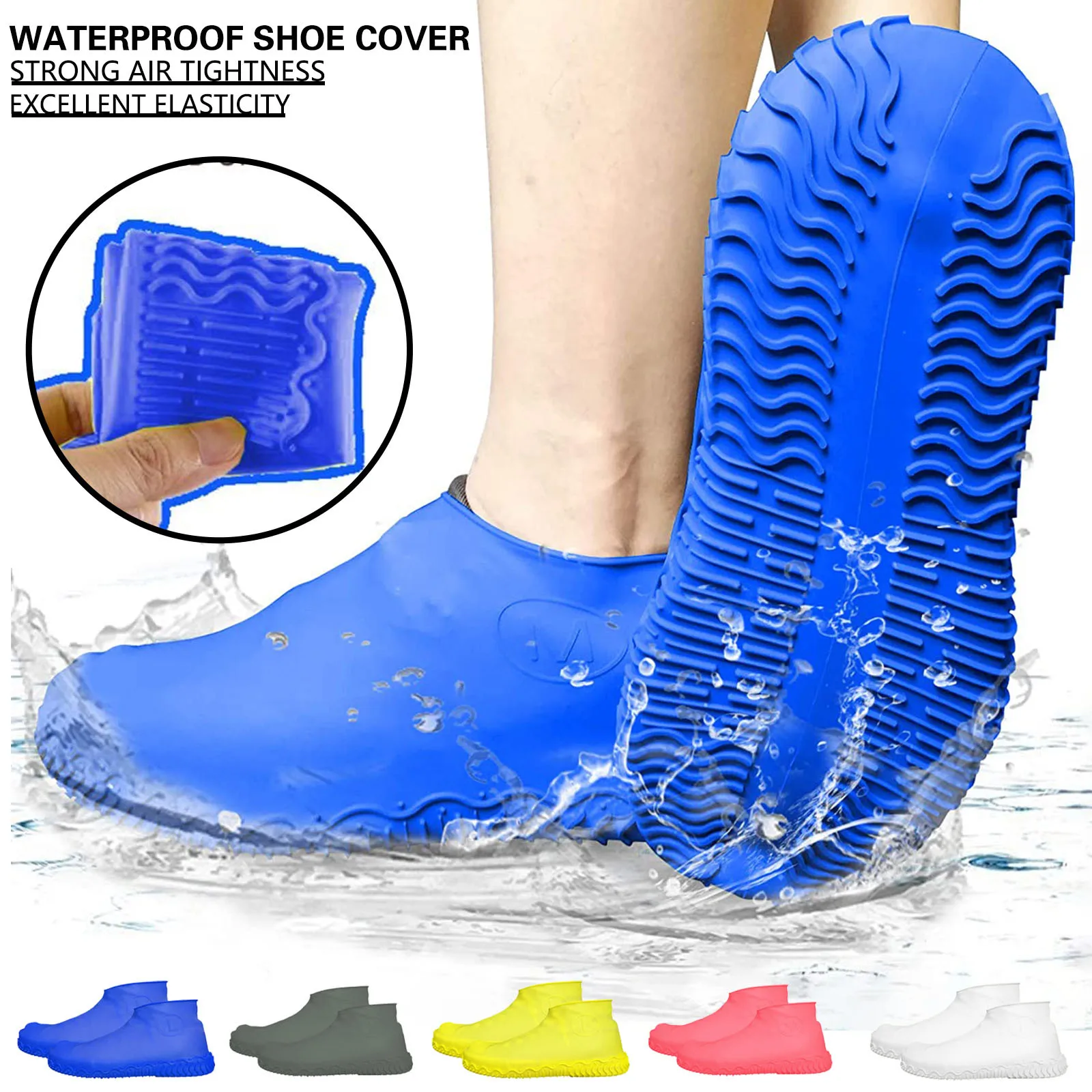 Anti-slip Reusable Rain Shoe Covers Waterproof Unisex Overshoes Boots Protector 