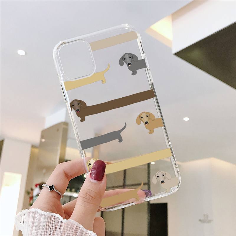 best case for iphone 13 pro max Cartoons Dachshund Bulldog Phone Case Transparent for iPhone 11 12 13 mini pro XS MAX 8 7 Plus X SE 2020 XR iphone 13 pro max case leather