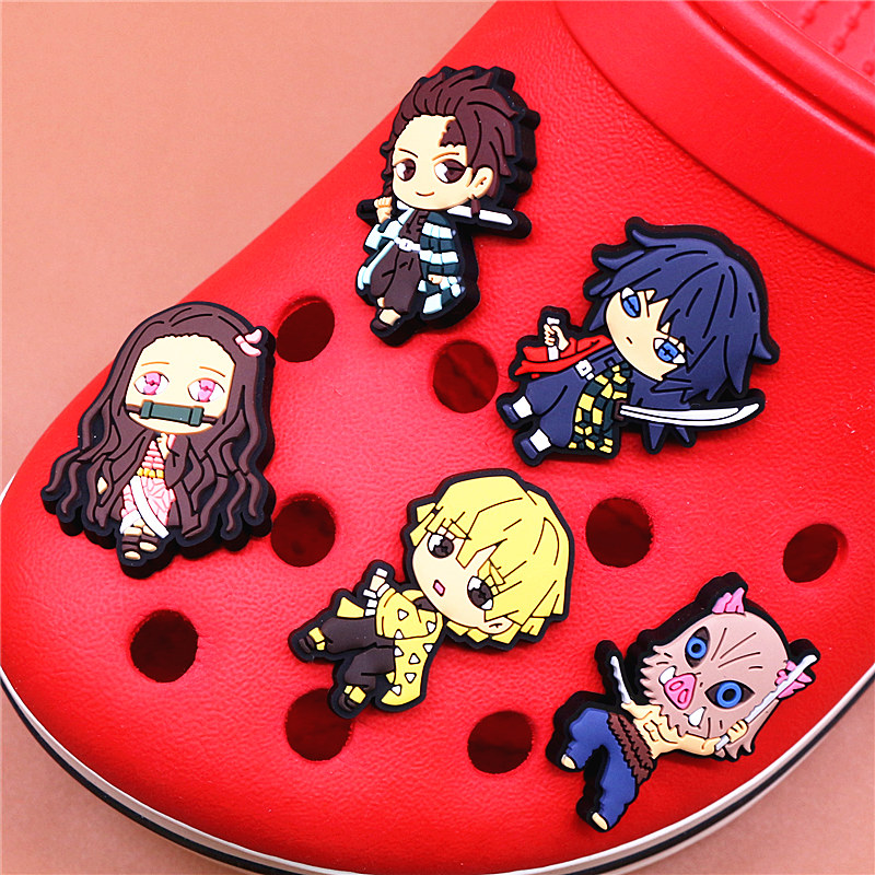 Japan Comics Style PVC Shoe Charms Cute Sandals Accessories Shoes Buckle Decorations fit Croc JIBZ Kids X-mas Party Gifts U253