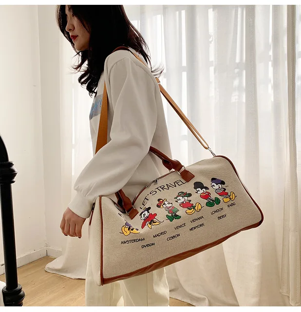 Disney Canvas Travel Duffel Tote Bag for Women Girls Mickey Mouse Luxury  Designer Travel Bag for Carry on Luggage Business Trip