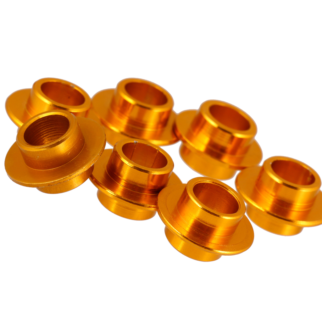 MagiDeal 8 Pcs Aluminum Gold Skating Flying Spacer Bushing Inline Roller Skates Bearing Sleeve Set Roller Skateboard Scooter