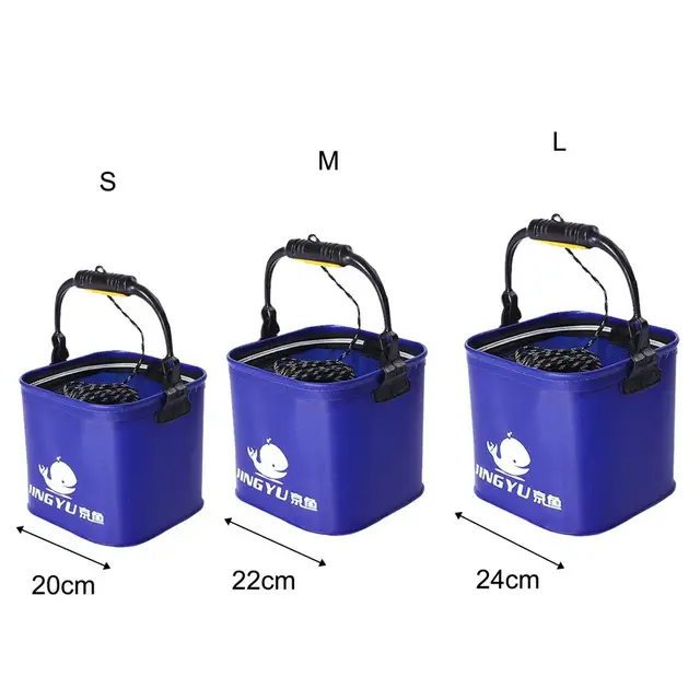 Fishing Bait Bucket Fishing Bucket Folding Portable Collapsible  Multifunctional Fish Live Bait Container for Fishing