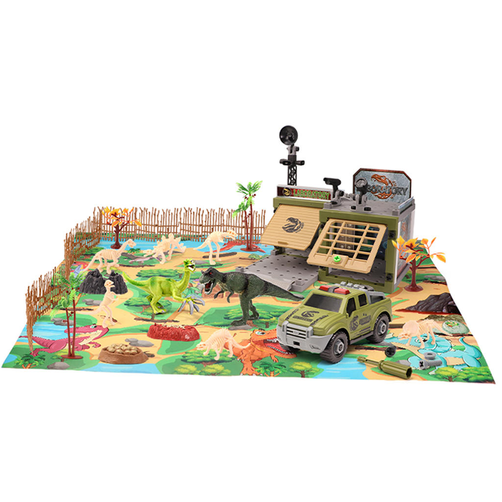 Dinosaur Toys Playset with Play Mat Jungle Dinosaur Figures Track Education for Kids Baby