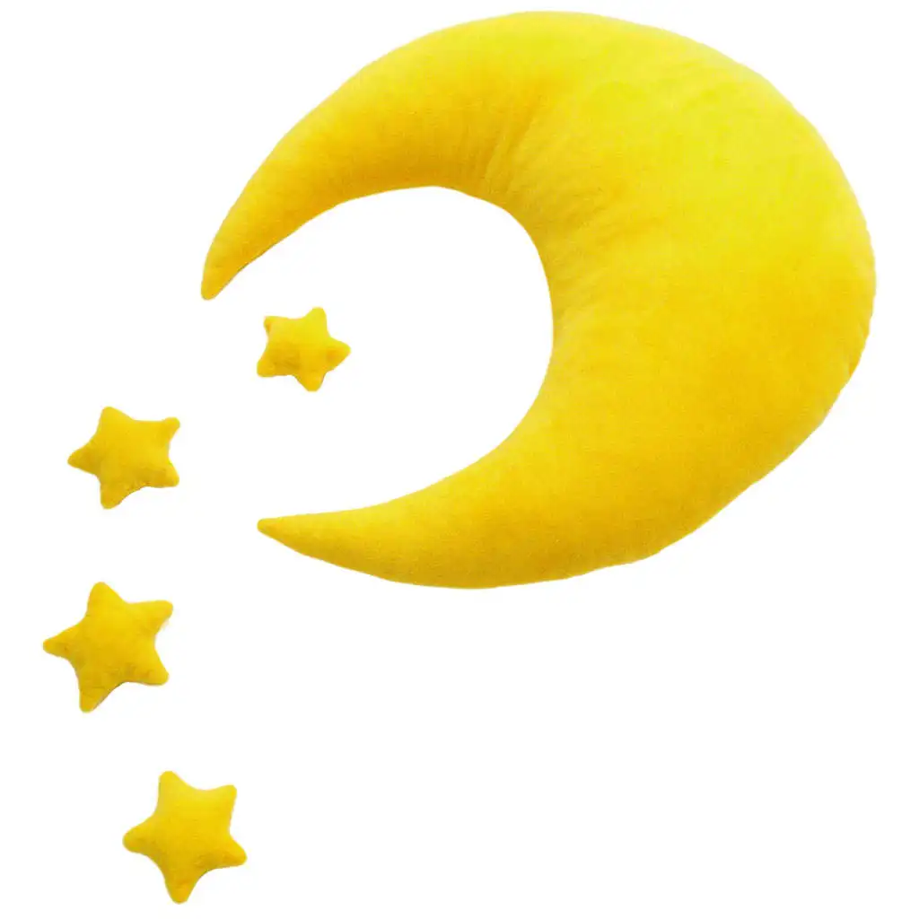 1+4pcs Cute Baby Photography Props, Creative Baby Photography Props Moon Pillow Stars Set Posing Pillow for Baby