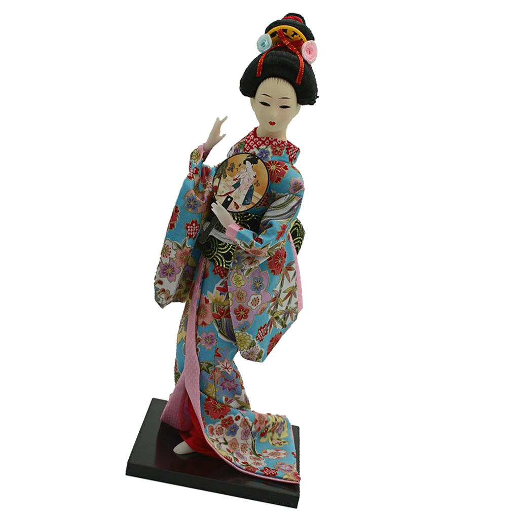 30cm Japanese Kimono Geisha Doll Asian Culture Craft Floral Clothes