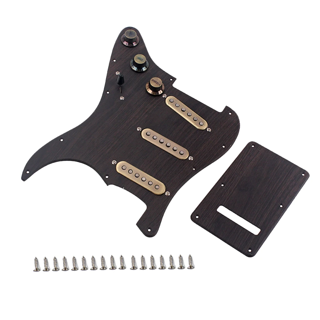 Prewired Loaded Alnico V Pickguard Set Rosewood For ST Guitar Pickups Metal