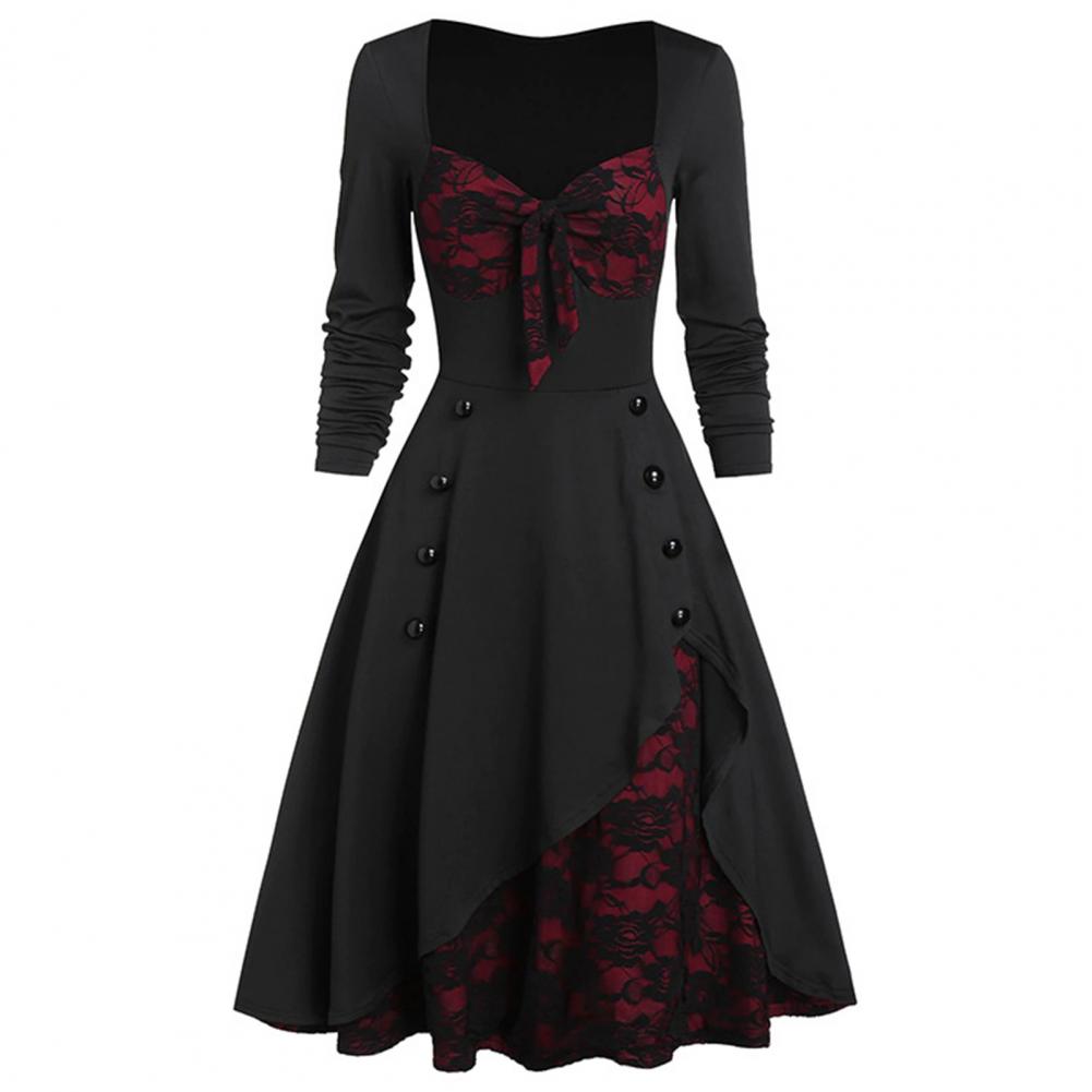 pescoço, Vestido Cosplay, Vestido Midi Retro, Vestidos