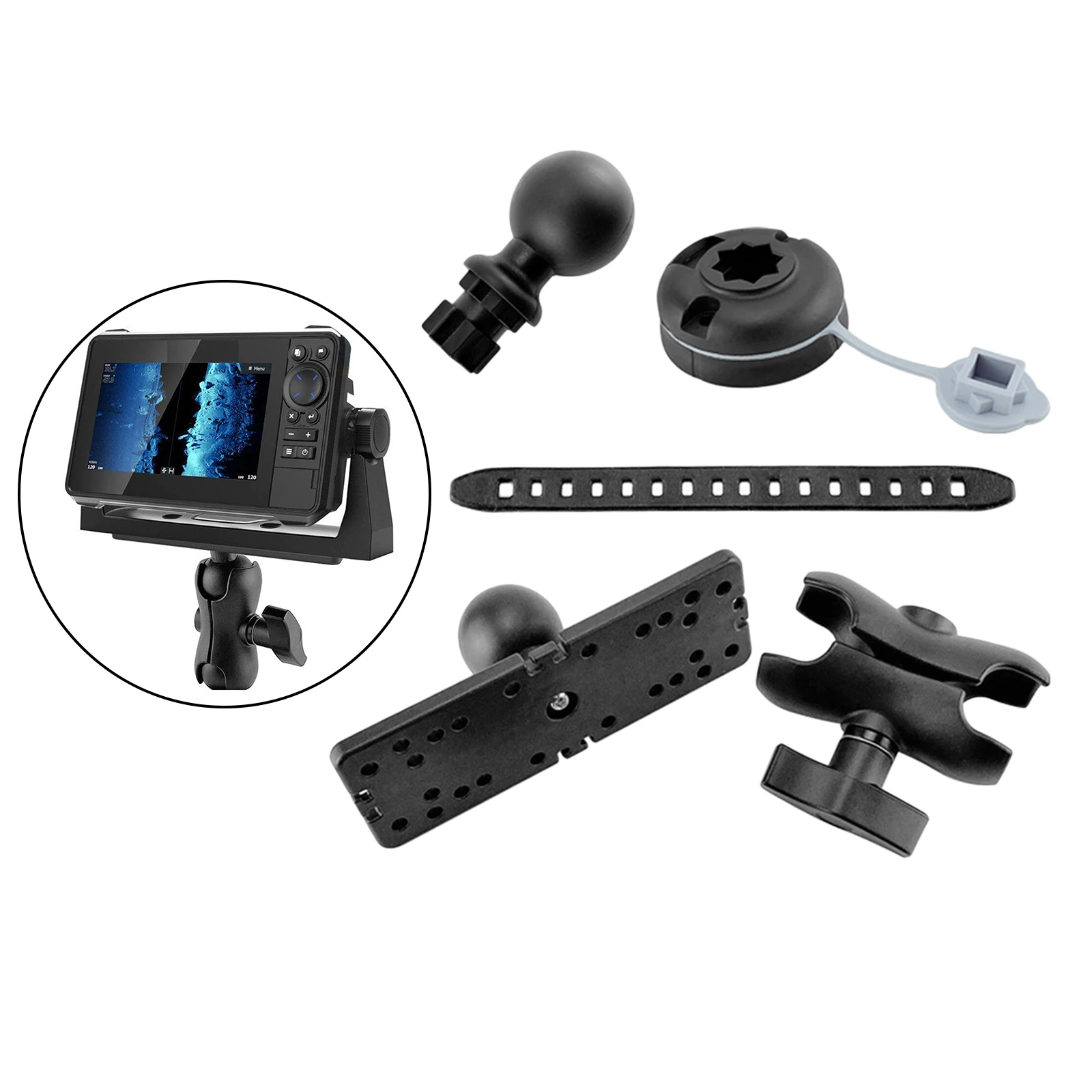 360 Degree Swivel Boat Fish Finder Mount Electronics GPS Mounting Holder Plate for Fishing Boat, Kayak