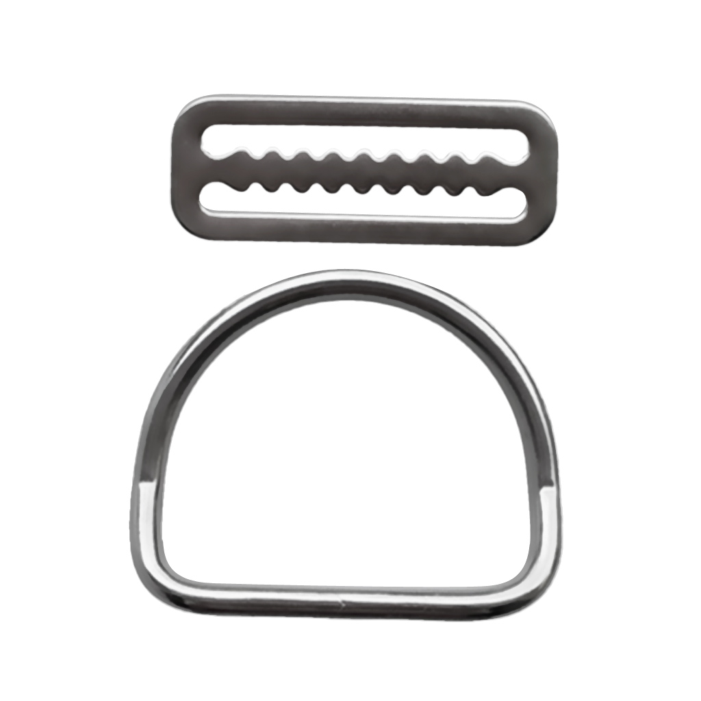 316 Stainless Steel Scuba Diving Weight Belt Keeper with Bent D Ring for Standard 5cm / 2 inch Webbing Strap