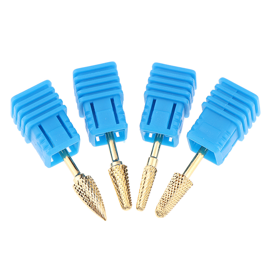 4 Pcs Tungsten Fine Grade Electric Nail Files Head 3/32 