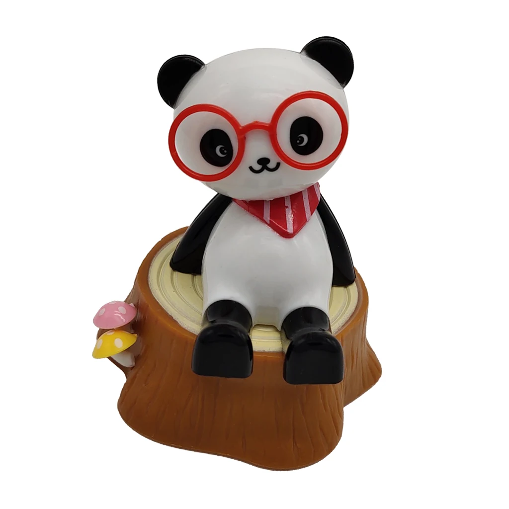Solar Powered Dancing Panda Swing Figure Joke Toy Home Car Ornament 