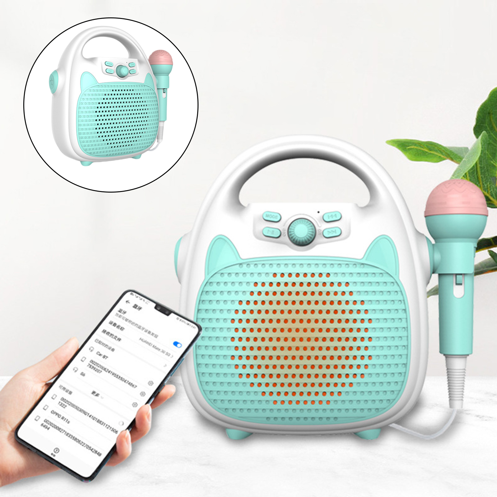 Bluetooth Kids Karaoke Machine Speaker Girls Boys Singing Toys Microphone Toy Build in LED Light Show Indoor Outdoor