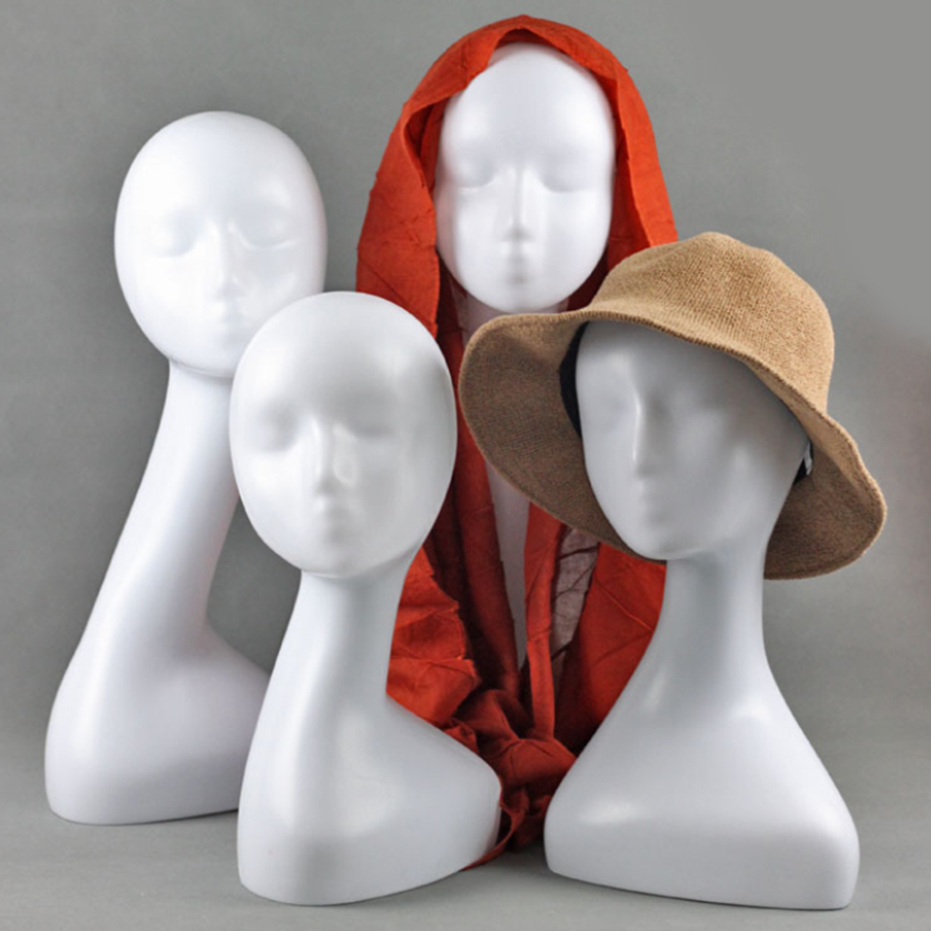 Female Mannequin Head Wig Manikin Hat Rack Display Model, High Quality PVC Material, Durable for Long Ime Use, Easy to Clean