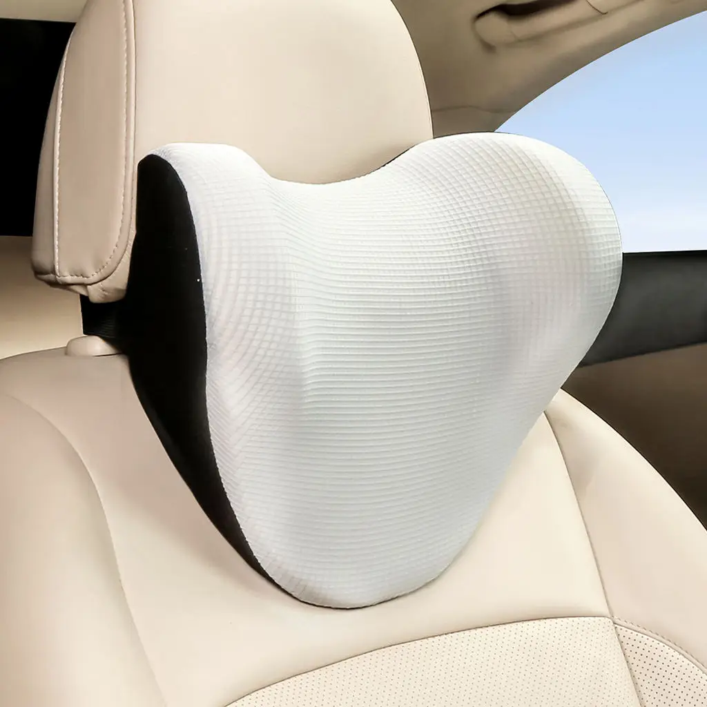 Car Neck Pillow Breathable Fiber Ergonomic Headrest Pillow Headrest Cushion for Neck Pain Relieving Shoulder Support Travel